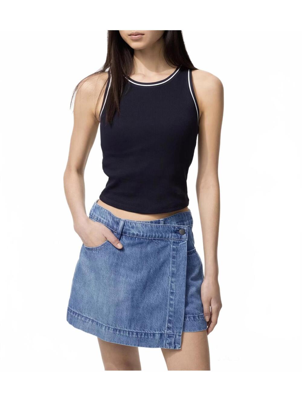 Uniqlo Drapey Denim Skort Indigo Blue NWT XS